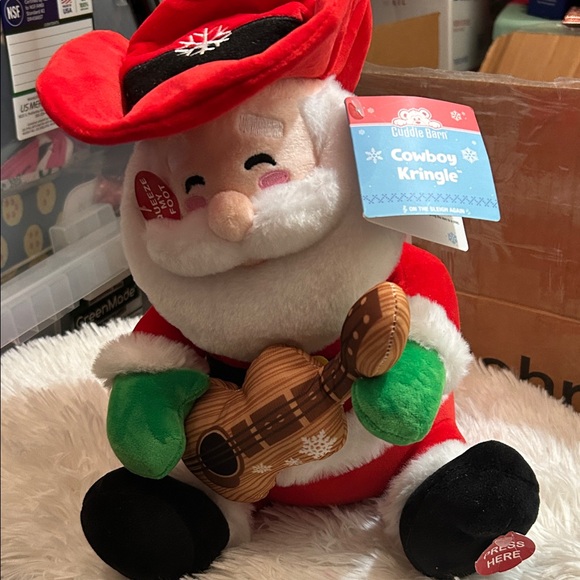 Jolly Santa Plush Toy with Guitar - Picture 7 of 8